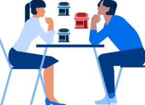 Franchise coach helping woman find the right franchise match